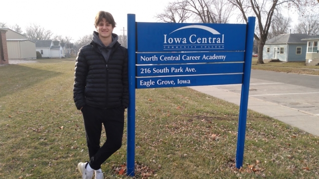 Adam Herrington, during a January visit back to the North Central Career Academy in Eagle Grove, now called the North Central Regional Center.